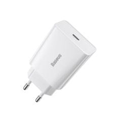 BASEUS Baseus Speed Mini hitri polnilec, USB-C, PD, 3A, 20W (bela)