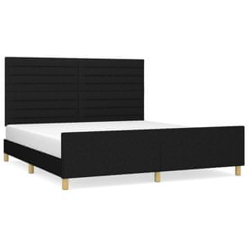 Vidaxl Posteljni okvir brez vzmetnice črn 160x200 cm blago
