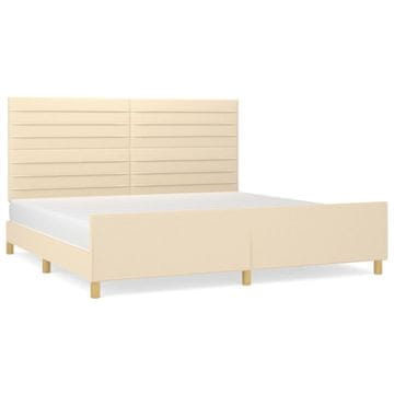 Vidaxl Posteljni okvir brez vzmetnice krem 200x200 cm blago