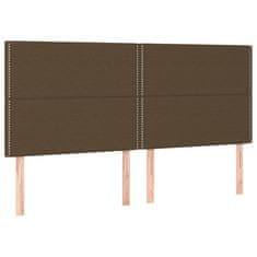Vidaxl Box spring postelja z vzmetnico LED temno rjava 200x200cm blago