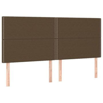 Vidaxl Vzglavje postelje temno rjavo 180x5x118/128 cm blago