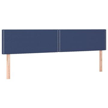 Vidaxl Posteljno vzglavje modra 200x5x78/88 cm blago