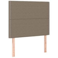 Vidaxl Box spring postelja z vzmetnico LED taupe 80x200 cm blago