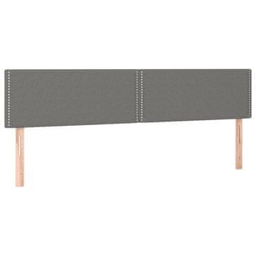Vidaxl Posteljno vzglavje temno siva 200x5x78/88 cm blago
