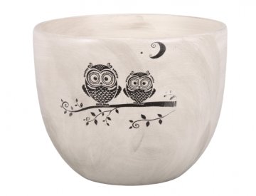 eoshop Pokrov za cvetlični lonec PURKYNOVA SOVA NATUR keramika dim d13x11cm