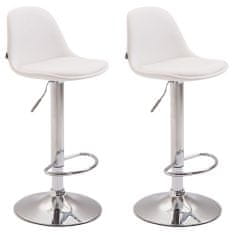 Kiel barski stoli (SET 2 kosa), umetno usnje, belo