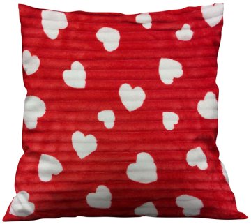 Ariatex Prevleka za blazino iz mikropliša Rdeče srce 45x45