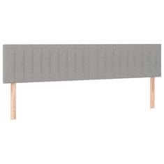 Vidaxl Posteljno vzglavje 2 kosa svetlo sivo 80x5x78/88 cm blago