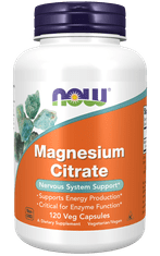 NOW Foods Magnesium Citrate (magnezijev citrat), 400 mg, 120 rastlinskih kapsul