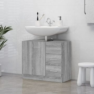 Vidaxl vidaXL Omarica za umivalnik, siva, hrast sonoma, 63x30x54 cm