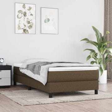 Vidaxl vidaXL Vzmetnica z žepkastimi vzmetmi, temno rjava, 100x200x20 cm, blago