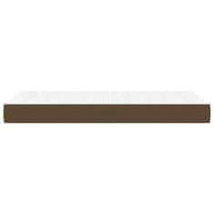 Vidaxl Vzmetnica z žepkasto vzmetjo temno rjava 90x200x20 cm blago