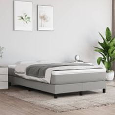 Greatstore Box spring postelja z vzmetnico svetlo siva 120x190 cm blago