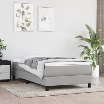 Vidaxl vidaXL Vzmetnica z žepkastimi vzmetmi svetlo siva 90x190x20 cm blago
