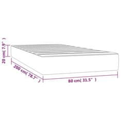 Vidaxl Vzmetnica z žepkasto vzmetjo bela 80x200x20 cm umetno usnje