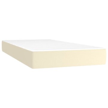 Vidaxl Vzmetnica z žepkasto vzmetjo krem 80x200x20 cm umetno usnje