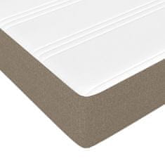 Vidaxl Box spring postelja z vzmetnico taupe 140x200 cm blago