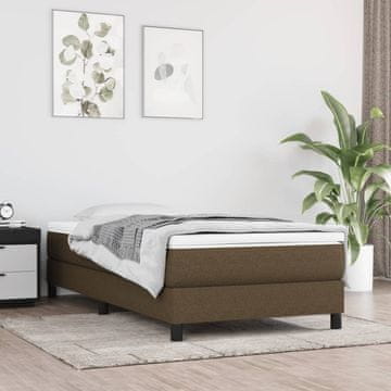 Vidaxl vidaXL Vzmetnica z žepkastimi vzmetmi, temno rjava, 90x200x20 cm, blago