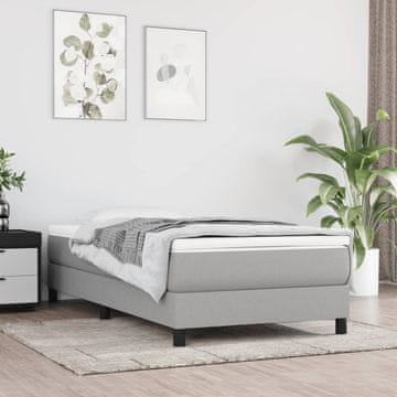 Vidaxl vidaXL Vzmetnica z žepkastimi vzmetmi svetlo siva 100x200x20 cm blago