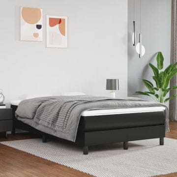 Vidaxl vidaXL Vzmetnica z žepkastimi vzmetmi, črna, 120x200x20 cm, umetno usnje