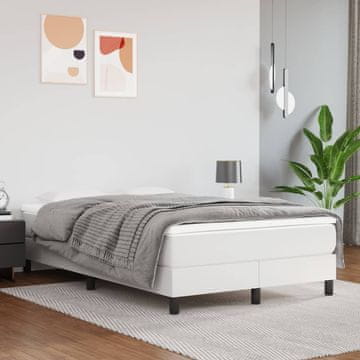 Vidaxl vidaXL Vzmetnica z žepkastimi vzmetmi, bela, 120x200x20 cm, umetno usnje