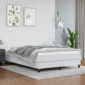 Vidaxl vidaXL Vzmetnica z žepkastimi vzmetmi, bela, 140x200x20 cm, umetno usnje