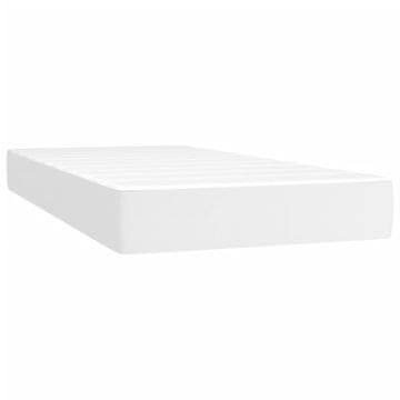 Vidaxl Vzmetnica z žepkasto vzmetjo srednje trdote bela 90x190x20 cm umetno usnje