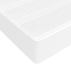 Vidaxl Box spring postelja z vzmetnico bela 180x200 cm umetno usnje