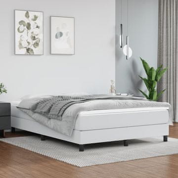 Vidaxl vidaXL Vzmetnica z žepkastimi vzmetmi, bela, 140x190x20 cm, umetno usnje