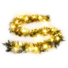 Vidaxl Božična girlanda z LED lučkami zelena 5,2 m PVC