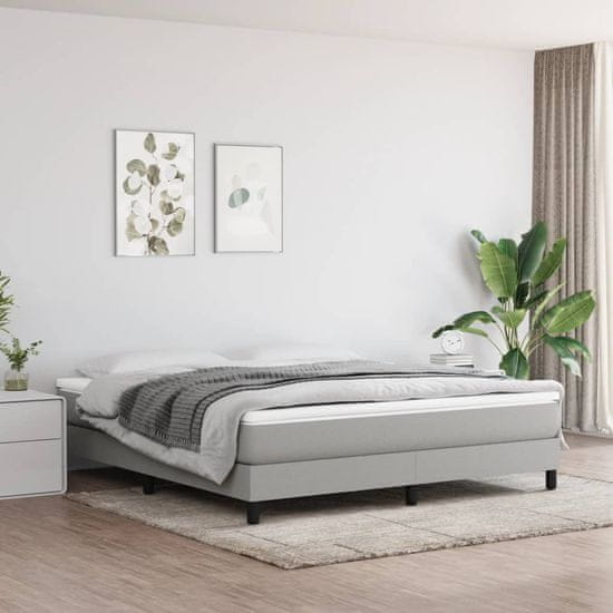 Vidaxl Vzmetnica z žepkasto vzmetjo svetlo siva 160x200x20 cm blago