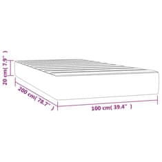 Vidaxl Vzmetnica z žepkasto vzmetjo siva 100x200x20 cm umetno usnje