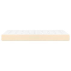 Vidaxl Vzmetnica z žepkasto vzmetjo krem 90x200x20 cm blago