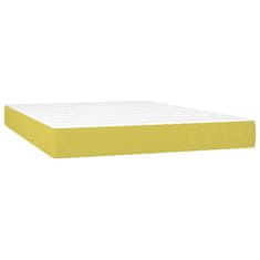Vidaxl Vzmetnica z žepkasto vzmetjo zelena 140x190x20 cm blago