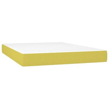 Vidaxl Vzmetnica z žepkasto vzmetjo zelena 140x190x20 cm blago