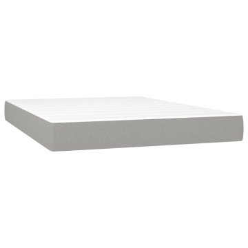 Vidaxl Vzmetnica z žepkasto vzmetjo svetlo siva 140x190x20 cm blago