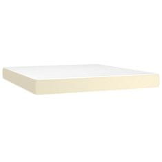 Vidaxl Vzmetnica z žepkasto vzmetjo krem 160x200x20 cm umetno usnje
