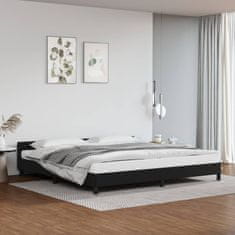 Vidaxl Posteljni okvir z vzglavjem črn 200x200 cm umetno usnje