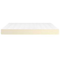 Vidaxl Vzmetnica z žepkasto vzmetjo krem 160x200x20 cm umetno usnje