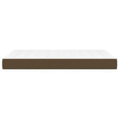 Vidaxl Vzmetnica z žepkasto vzmetjo temno rjava 120x200x20 cm blago