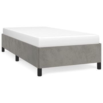 Vidaxl Posteljni okvir brez vzmetnice svetlo siv 90x190 cm žamet
