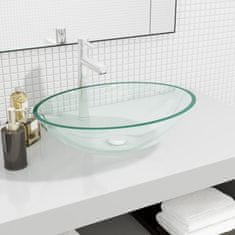 Vidaxl Stekleni umivalnik 50x37x14 cm prozoren