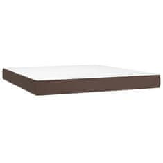 Vidaxl Box spring postelja z vzmetnico rjava 180x200 cm umetno usnje