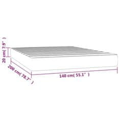 Vidaxl Vzmetnica z žepkasto vzmetjo krem 140x200x20 cm umetno usnje