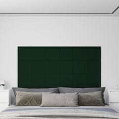 shumee vidaXL Stenski paneli 12 kosov temno zeleni 60x30 cm žamet 2,16 m²