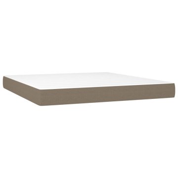 Vidaxl Vzmetnica z žepkasto vzmetjo taupe 160x190x20 cm blago