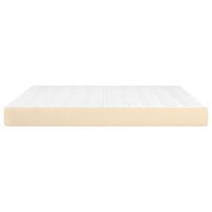 Vidaxl Vzmetnica z žepkasto vzmetjo krem 160x200x20 cm blago
