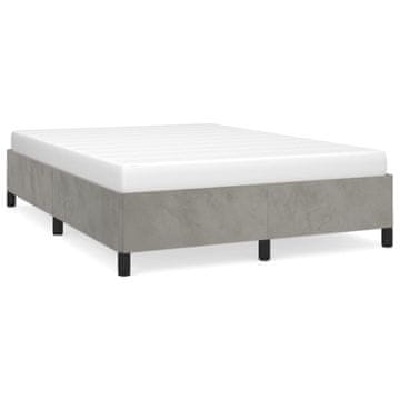 Vidaxl Posteljni okvir brez vzmetnice svetlo siv 140x200 cm žamet