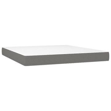 Vidaxl Vzmetnica z žepkasto vzmetjo temno siva 160x200x20 cm blago