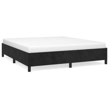 Vidaxl Posteljni okvir brez vzmetnice črn 180x200 cm žamet